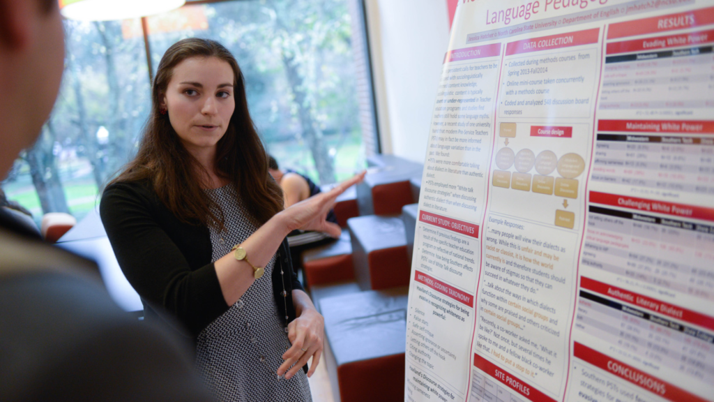 Student gives presentation on undergraduate research